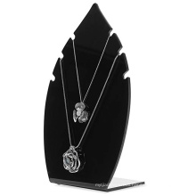 Customized Desktop Plexiglass Black Jewelry Holder Acrylic Necklace Display Stand